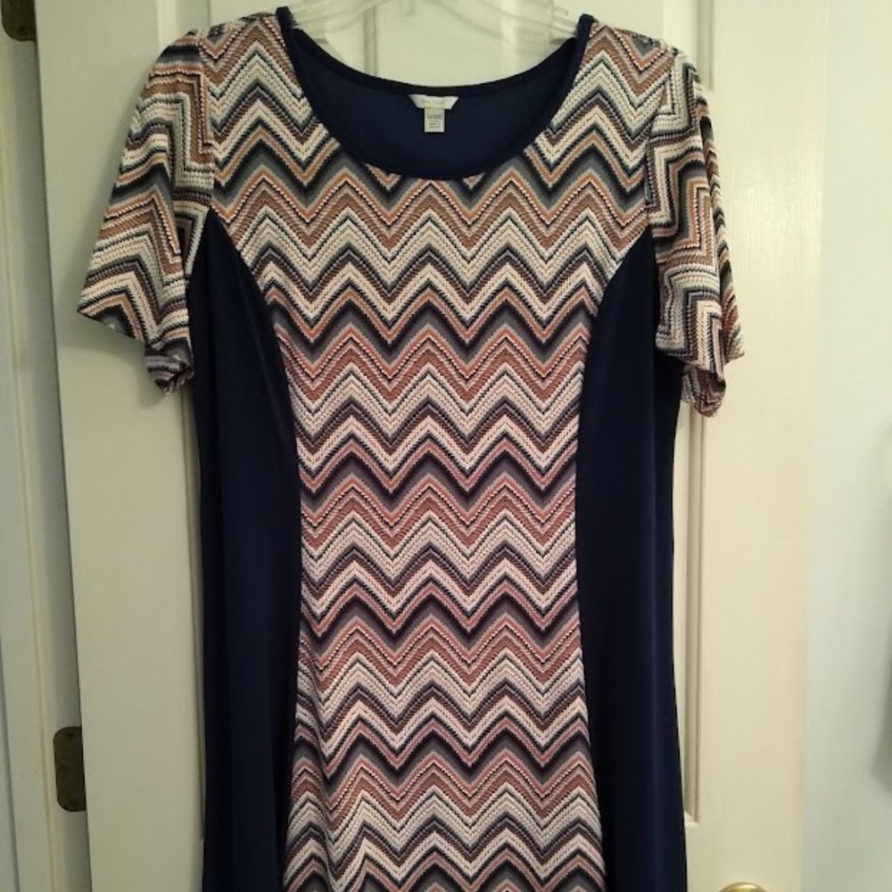 Cato A-line Chevron Knit Dress